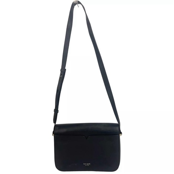 Kate Spade Nicola Black and Pink Crossbody Bag with Enameled Turnlock Closure - Picture 8 of 11